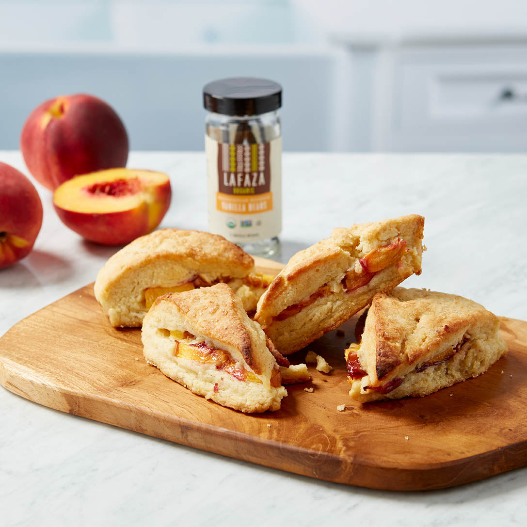 Heavenly Ginger-Peach Vanilla Scones